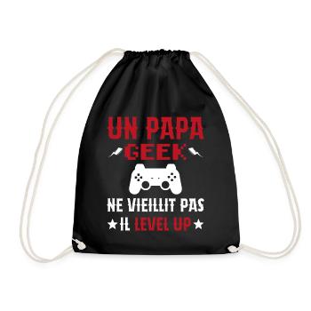 Un Papa Geek Ne Vieillit Pas Il Level Up - Sac de sport léger - noir - Devant