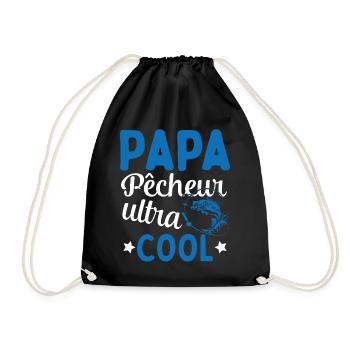 Cadeau Papa pêcheur cadeau fête des pères - Sac de sport léger - noir - Devant