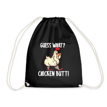 Devine quoi? Chicken Butt I Drôle de dicton - Sac de sport léger - noir - Devant