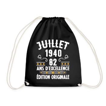 82 Ans Anniversaire Vintage Né(e) en Juillet 1940 - Sac de sport léger - noir - Devant
