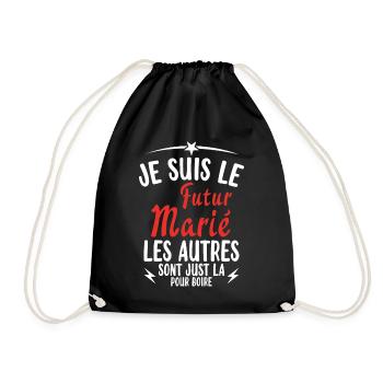 Cadeau de célibataire pour un futur marié - Sac de sport léger - noir - Devant