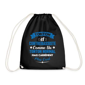 Tonton et Contrebassiste comme un tonton normal - Sac de sport léger - noir - Devant