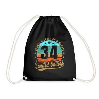 Update Level Up 34 Years Limited Edition Retro - Drawstring Bag - black - Front