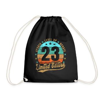 Update Level Up 23 Jahre Limited Edition Retro - Turnbeutel - Schwarz - Vorne