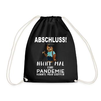 Abschluss! Faultier - lustiges Abschluss Design - Turnbeutel - Schwarz - Vorne