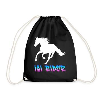 Isi Rider - Design für Mädchen, Reiter - Turnbeutel - Schwarz - Vorne