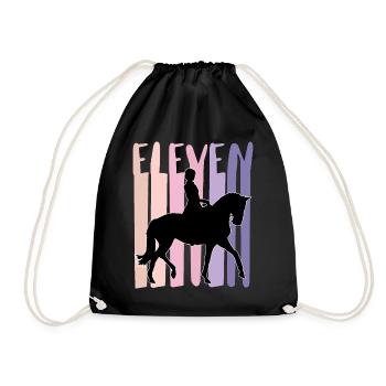 Design d’anniversaire 11ème Filles, Cavaliers, Chevaux - Sac de sport léger - noir - Devant