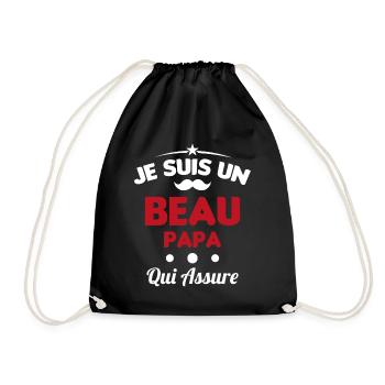 je suis un Beau-Papa qui assure humour - Sac de sport léger - noir - Devant
