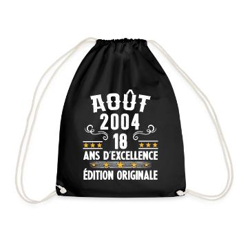 18 Ans Anniversaire Vintage Né(e) en Août 2004 - Sac de sport léger - noir - Devant