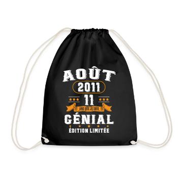 11 Ans Anniversaire Vintage Né(e) en Août 2011 - Sac de sport léger - noir - Devant