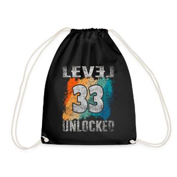 Niveau cadeau d’anniversaire débloqué 33 ans - Sac de sport léger - noir - Devant