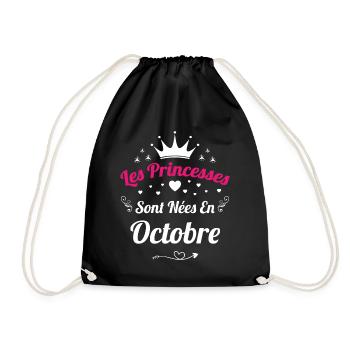 Les Princesses Sont Nées En Octobre Anniversaire - Sac de sport léger - noir - Devant
