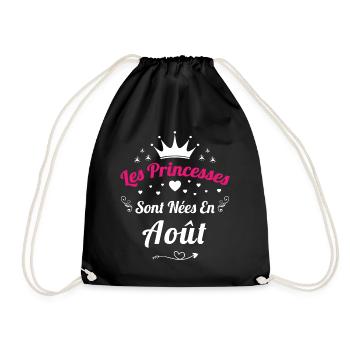Les Princesses Sont Nées En Août Anniversaire - Sac de sport léger - noir - Devant