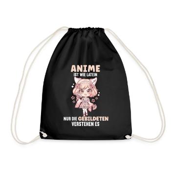 Anime ist wie Latein I Cute Anime Girl - Turnbeutel - Schwarz - Vorne