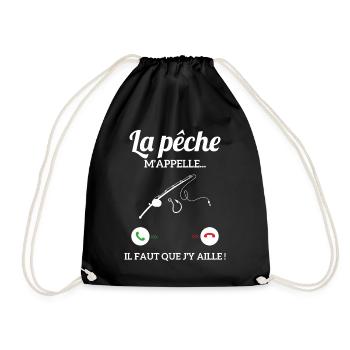 La pêche m'appelle il faut que j'y aille ! - Sac de sport léger - noir - Devant