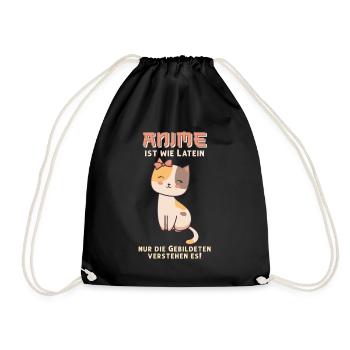 Anime est comme Latin I Cute Anime Neko Cat - Sac de sport léger - noir - Devant