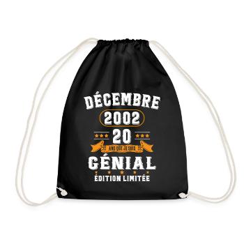 20 Ans Anniversaire Vintage Né(e) en Décembre 2002 - Sac de sport léger - noir - Devant
