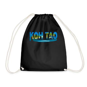 Koh Tao -Island Paradise - Holidays - Diving - Drawstring Bag - black - Front
