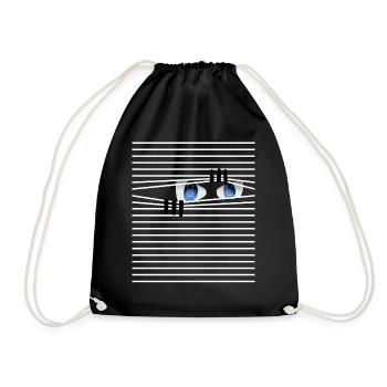 Eyes Open - Surveillance Spy Curious - Drawstring Bag - black - Front