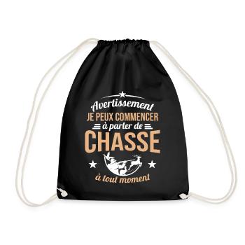 Parler De Chasse à Tout Moment Cadeau Chasseur - Sac de sport léger - noir - Devant