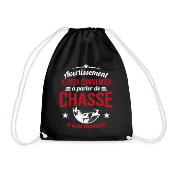 Parler De Chasse à Tout Moment Cadeau Chasseur - Sac de sport léger - noir - Devant