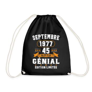 45 Ans Anniversaire Vintage Né(e) Septembre 1977 - Sac de sport léger - noir - Devant
