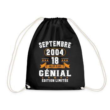 18 Ans Anniversaire Vintage Né(e) Septembre 2004 - Sac de sport léger - noir - Devant