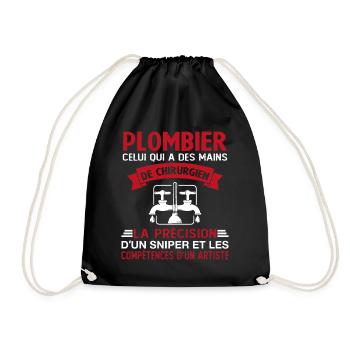 Homme Cadeau drôle plombiers Humour - Sac de sport léger - noir - Devant