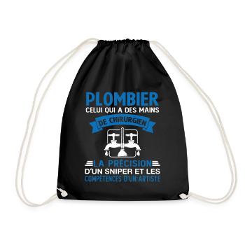 Homme Cadeau drôle plombiers Humour - Sac de sport léger - noir - Devant