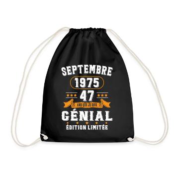 47 Ans Anniversaire Vintage Né(e) Septembre 1975 - Sac de sport léger - noir - Devant