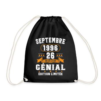 26 Ans Anniversaire Vintage Né(e) Septembre 1996 - Sac de sport léger - noir - Devant