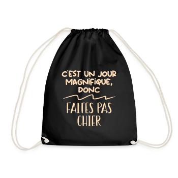 C'est un jour magnifique donc faites pas chier - Sac de sport léger - noir - Devant