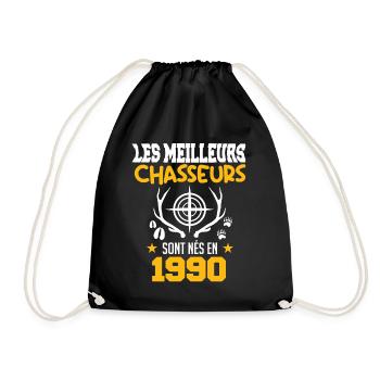 Anniversaire chasseur Née en 1990 - Sac de sport léger - noir - Devant