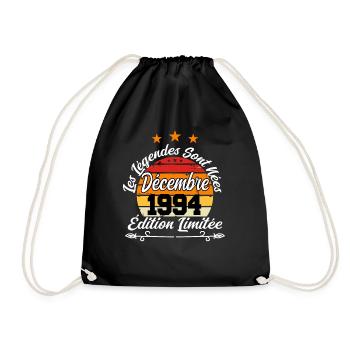 Cadeau Les légendes sont nées en Décembre 1994 - Sac de sport léger - noir - Devant