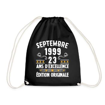23 Ans Anniversaire Vintage Né(e) Septembre 1999 - Sac de sport léger - noir - Devant