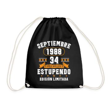 34 Ans Anniversaire Vintage Né(e) Septembre 1988 - Sac de sport léger - noir - Devant