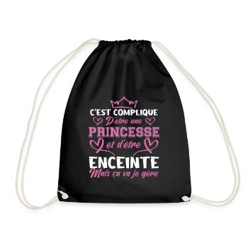 C'est compliqué d'etre une princesse et enceinte. - Sac de sport léger - noir - Devant