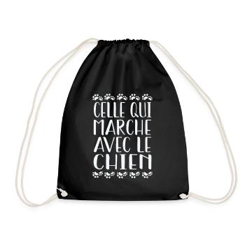 celle qui marche avec le chien - Sac de sport léger - noir - Devant