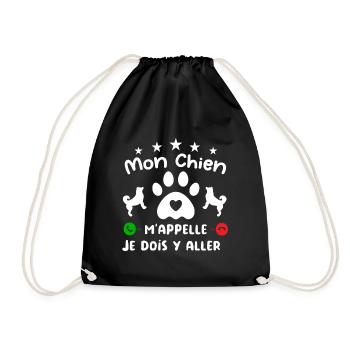 Mon CHIEN m'appelle pour cadeau - Sac de sport léger - noir - Devant