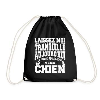 aujourd'hui je parle avec mon chien - Sac de sport léger - noir - Devant
