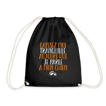 aujourd’hui je parle a mon chien - Sac de sport léger - noir - Devant