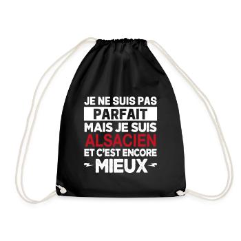 Je ne suis pas parfait mais Alsacien Alsace Cadeau - Sac de sport léger - noir - Devant