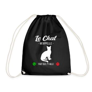 Le Chat M'appelle Faut Que J'y Aille - Sac de sport léger - noir - Devant