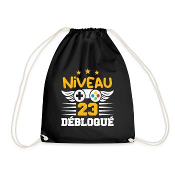 Niveau 23 Débloqué, cadeau de joueur - Sac de sport léger - noir - Devant