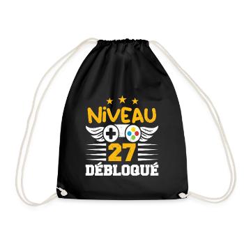 Niveau 27 Débloqué, cadeau de joueur - Sac de sport léger - noir - Devant