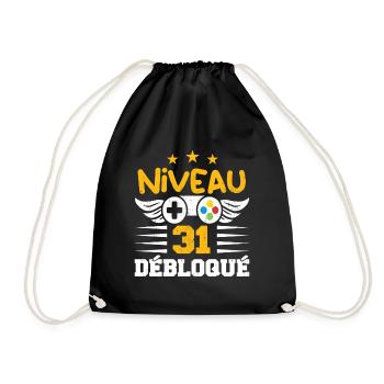 Niveau 31 Débloqué, cadeau de joueur - Sac de sport léger - noir - Devant