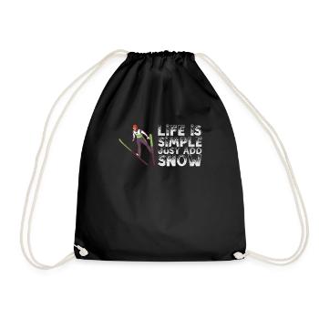Life Is Simple Just Add Snow Skispringer - Turnbeutel - Schwarz - Vorne