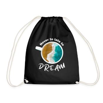 Kaffeetasse mit Stand und Meer Füllung - Turnbeutel - Schwarz - Vorne