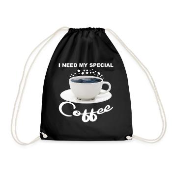 Coffee cup - I dream of the sea - Drawstring Bag - black - Front
