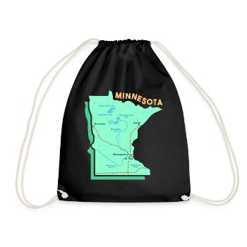Karte von Minnesota Design für stolze Minnesotaner - Turnbeutel - Schwarz - Vorne